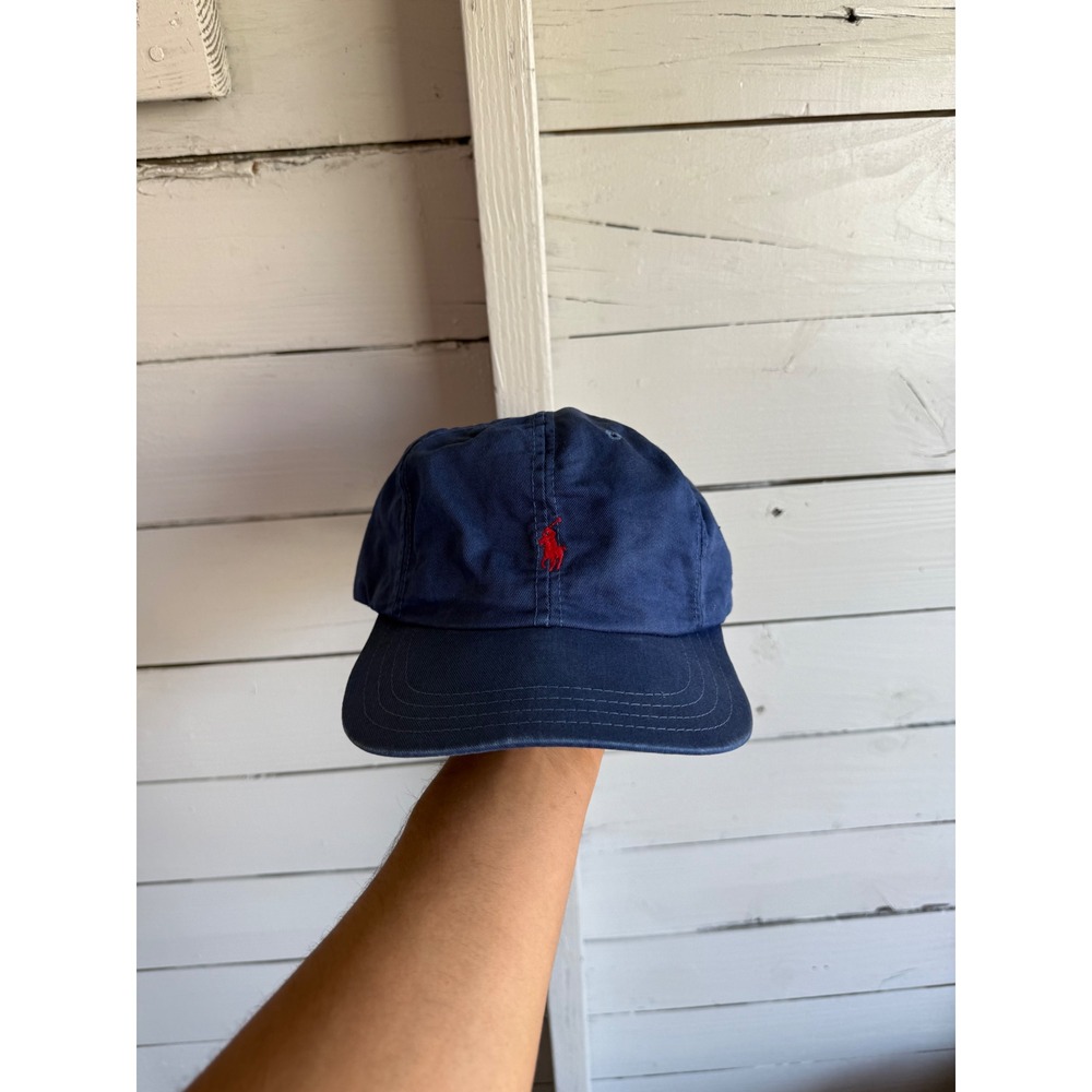 Polo Ralph Lauren Mens Navy Blue Cotton Pony Logo Baseball Cap Hat Adjustable